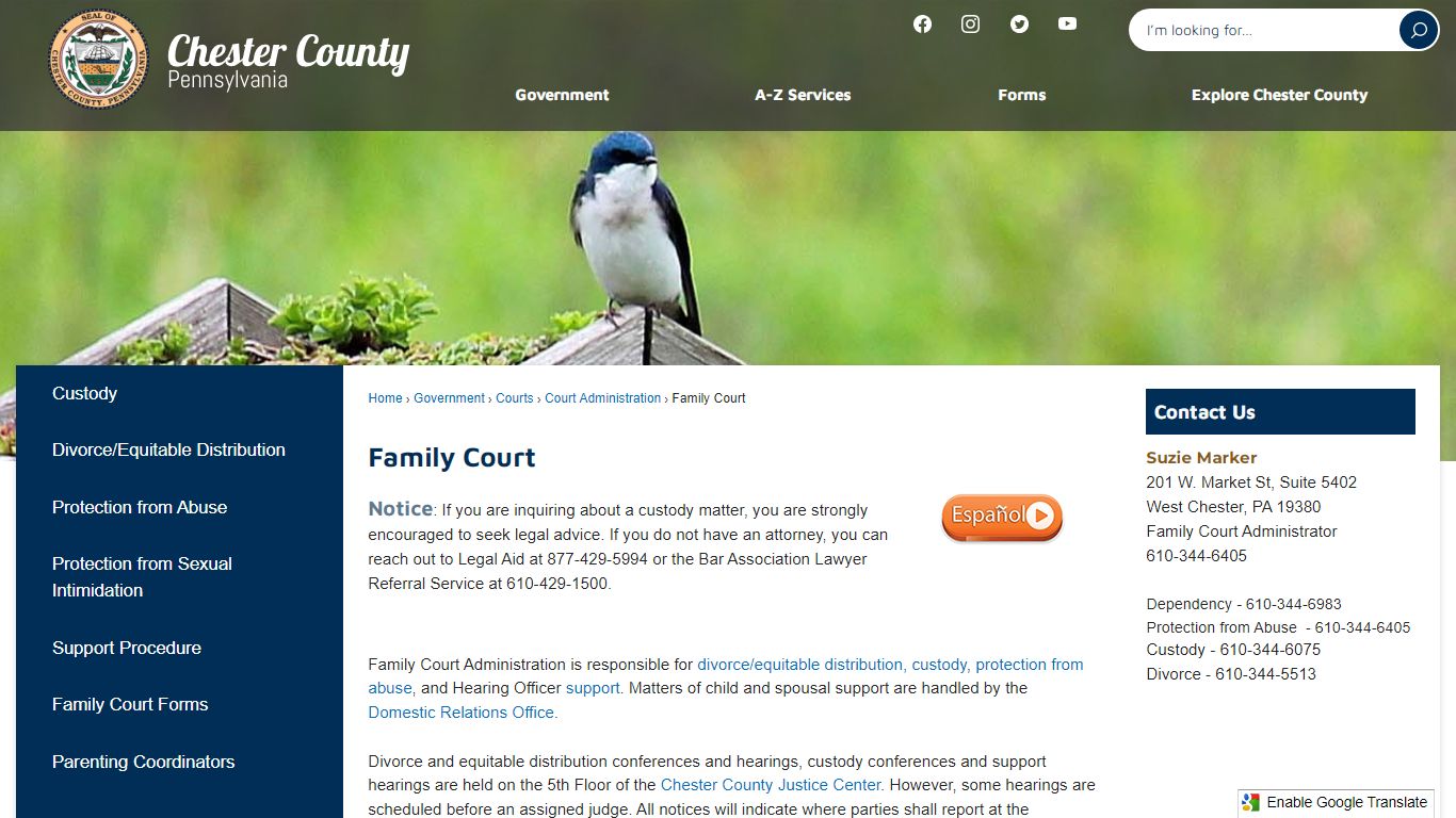 Family Court | Chester County, PA - Official Website