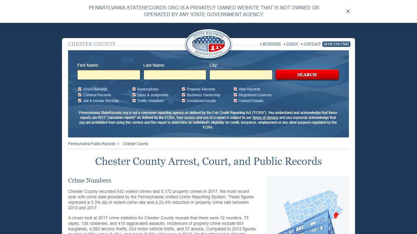 Chester County Arrest, Court, and Public Records